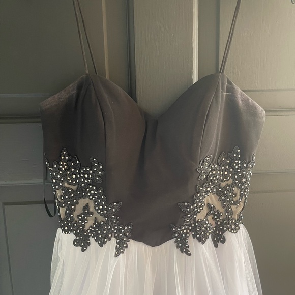 Black and white prom/formal dress. Only worn once still in perfect condition. - Picture 2 of 2